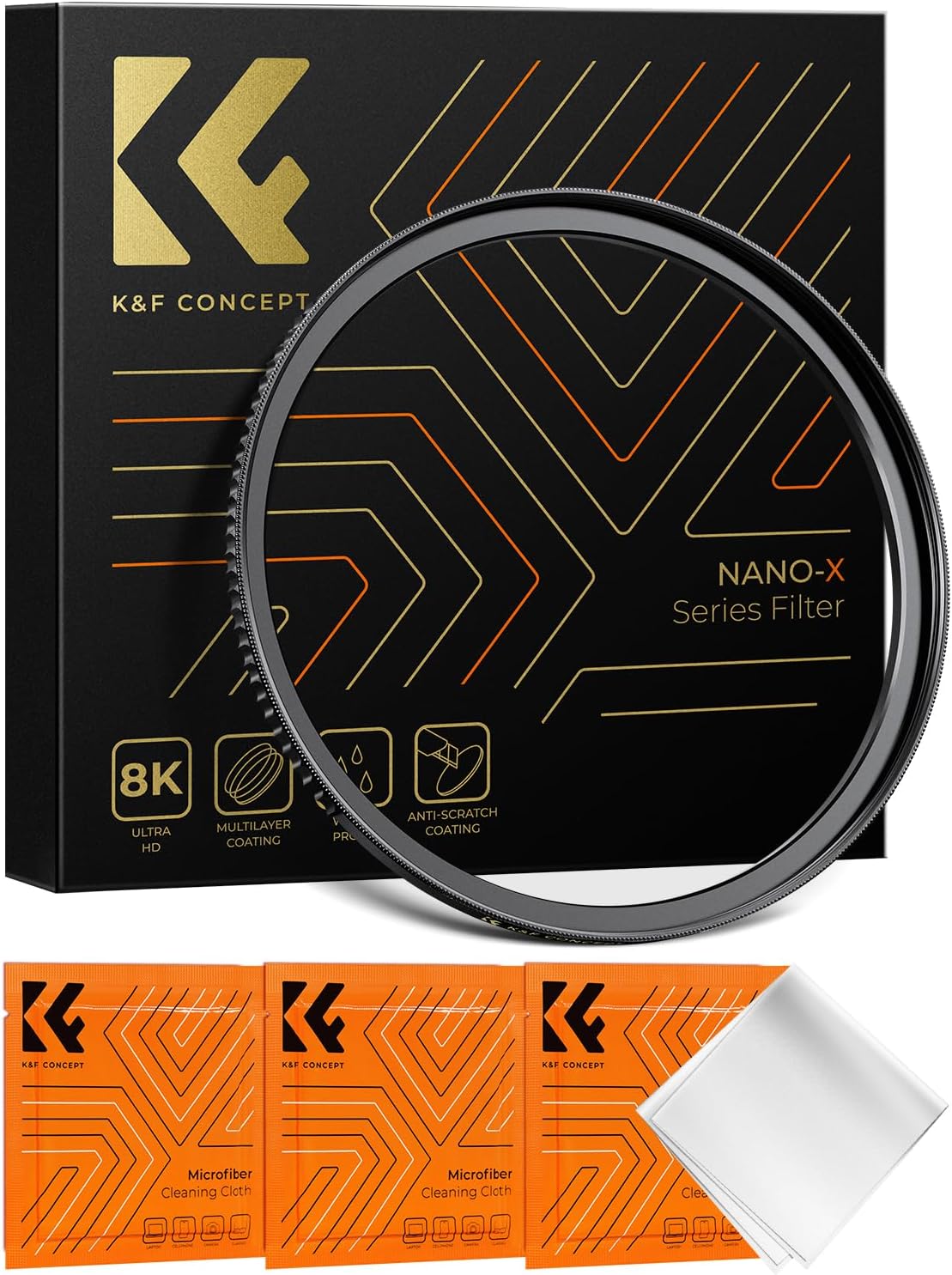 K&F Concept Anillo adaptador de filtro de lente elevador de 2.638 in a 3.031 in, anillos adaptadores de filtro de latón mecanizado CNC, para lente