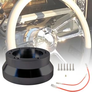 Adaptador de cubo de volante de 5 y 6 agujeros, repuesto de adaptador de cubo corto de aluminio compatible con Chevy GMC Cadillac Pontiac Truck Adaptador de cubo de volante de 5 y 6 agujeros, repuesto de adaptador de cubo corto de aluminio compatible con Chevy GMC Cadillac Pontiac Truck