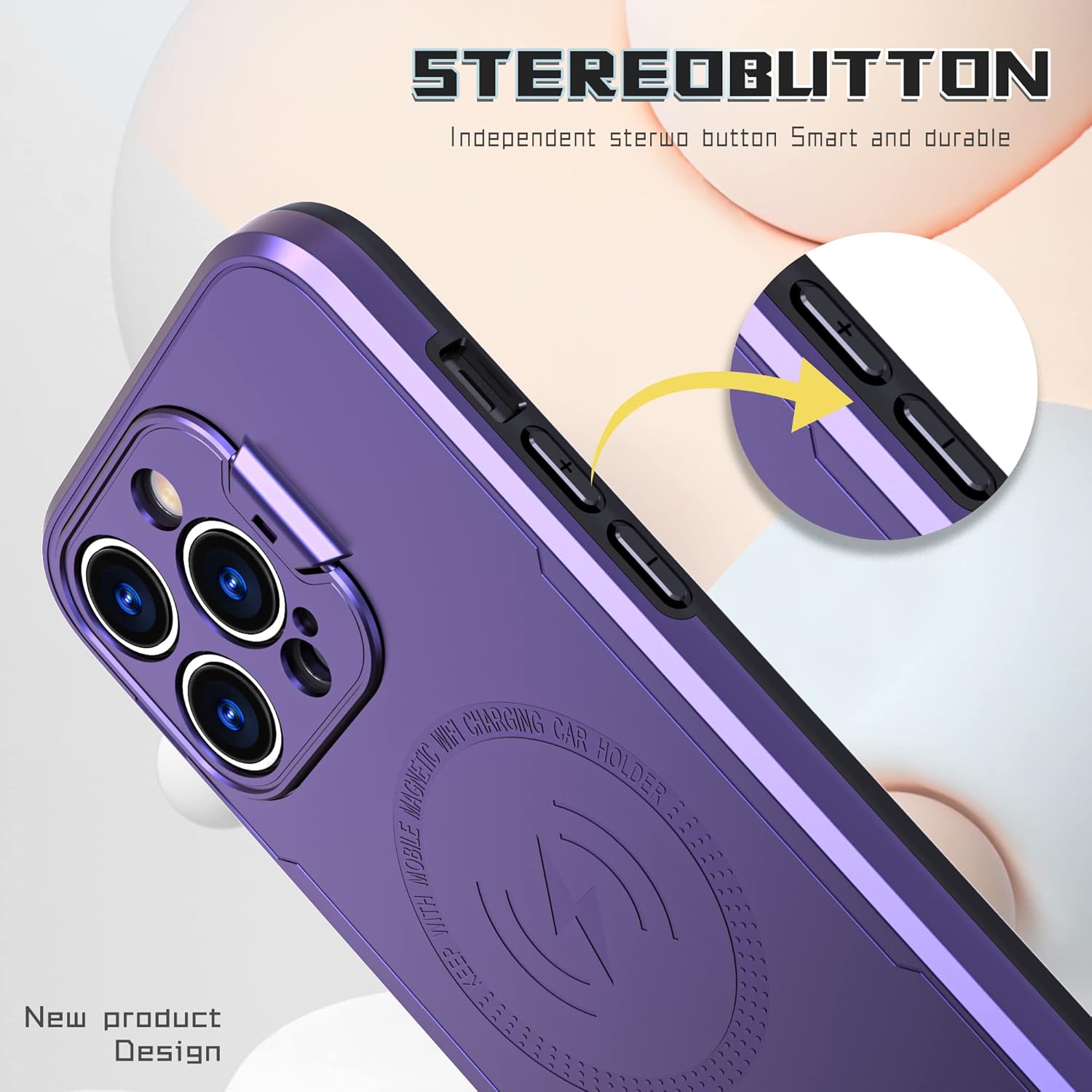 Asuwish Funda de teléfono para iPhone 13 Pro de 6.1 pulgadas con protector de pantalla de vidrio templado Magsafe y soporte delgado, funda híbrida