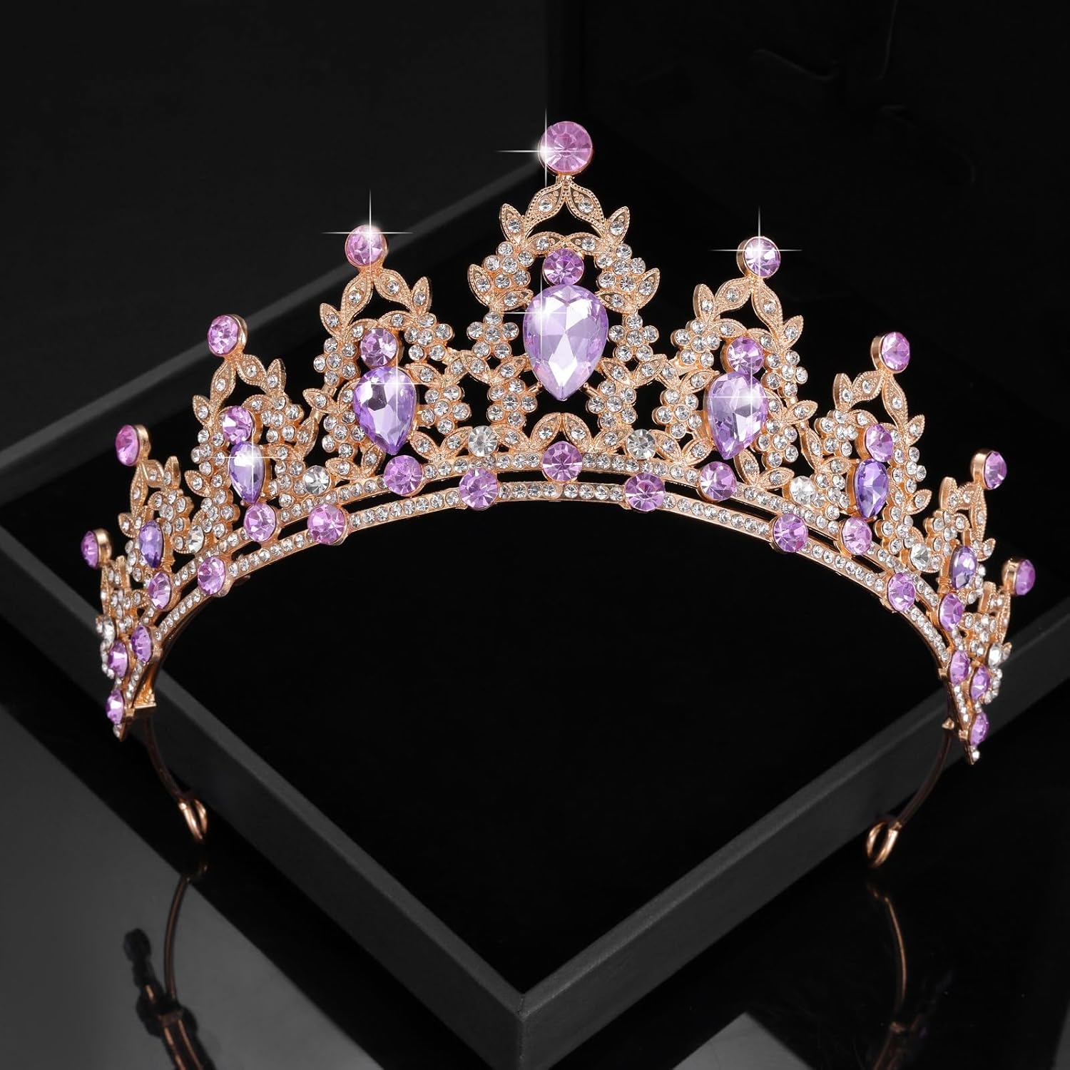 Kamirola – Corona de reina y tiaras corona de princesa para mujeres y niñas, diademas de cristal para novia, princesa para bodas y fiestas (01)