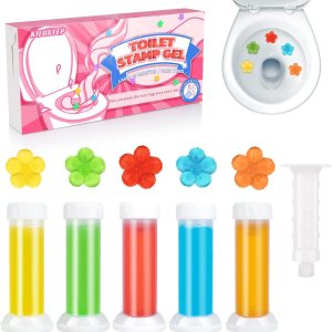 Sello de gel para inodoro de flores, 60 unidades, sello de inodoro, 5 tipos de aroma, limpiador de inodoro Sello de gel para inodoro de flores, 60 unidades, sello de inodoro, 5 tipos de aroma, limpiador de inodoro