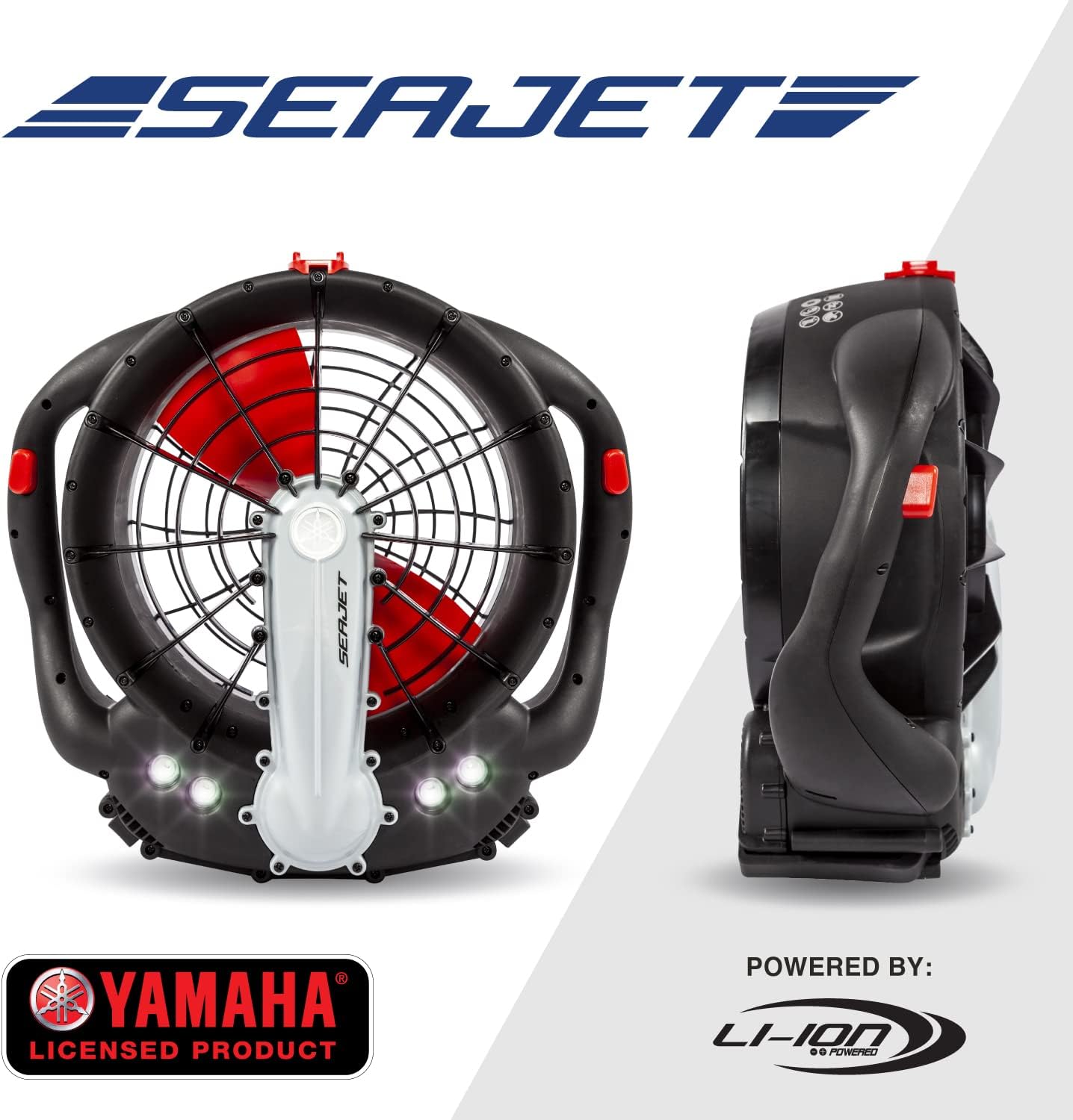 Yamaha Seascooter SeaJet – SeaScooter de buceo submarino, rotor rápido y potente con control de 3 velocidades, compacto y fácil de usar, negrorojo