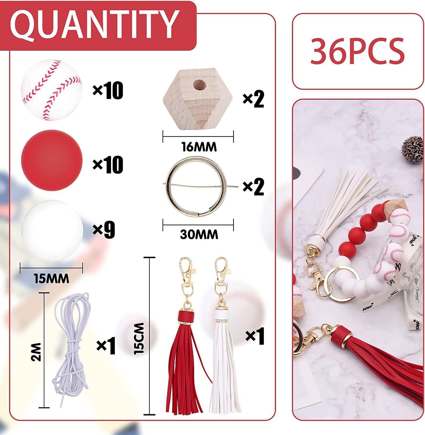 Kit de cuentas de silicona para hacer llaveros, cuentas de goma a granel para bolígrafo, joyería, pulsera, collar con llavero, borla, cuerda