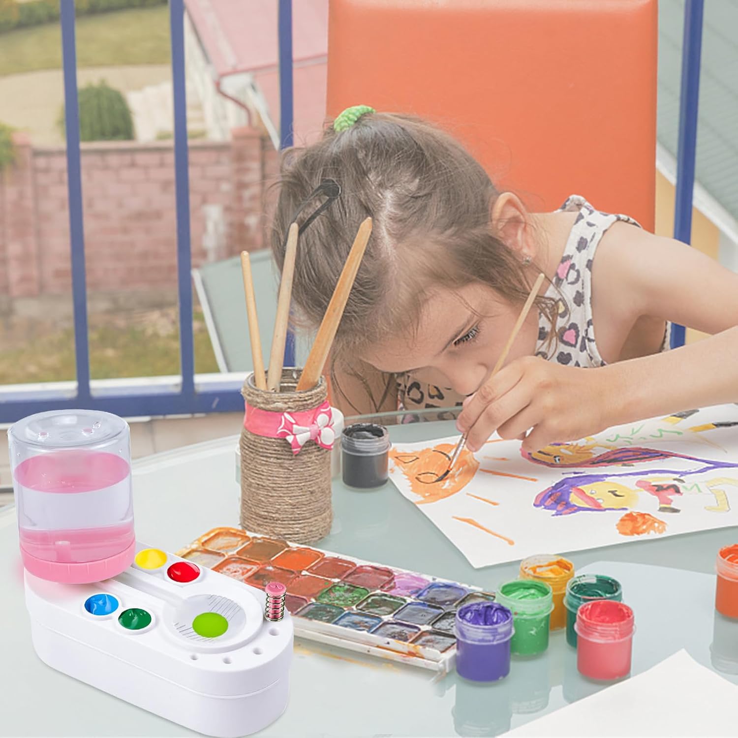 Nuevas herramientas limpiadoras de pinceles, enjuague de brochas, taza de pintura, circulación de agua corriente, suministros de arte para acrílico,