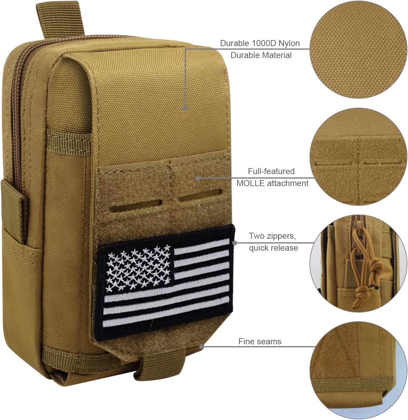 Bolsa táctica chaleco táctico Molle bolsa táctica teléfono celular bolsa multi EDC cintura bolsa