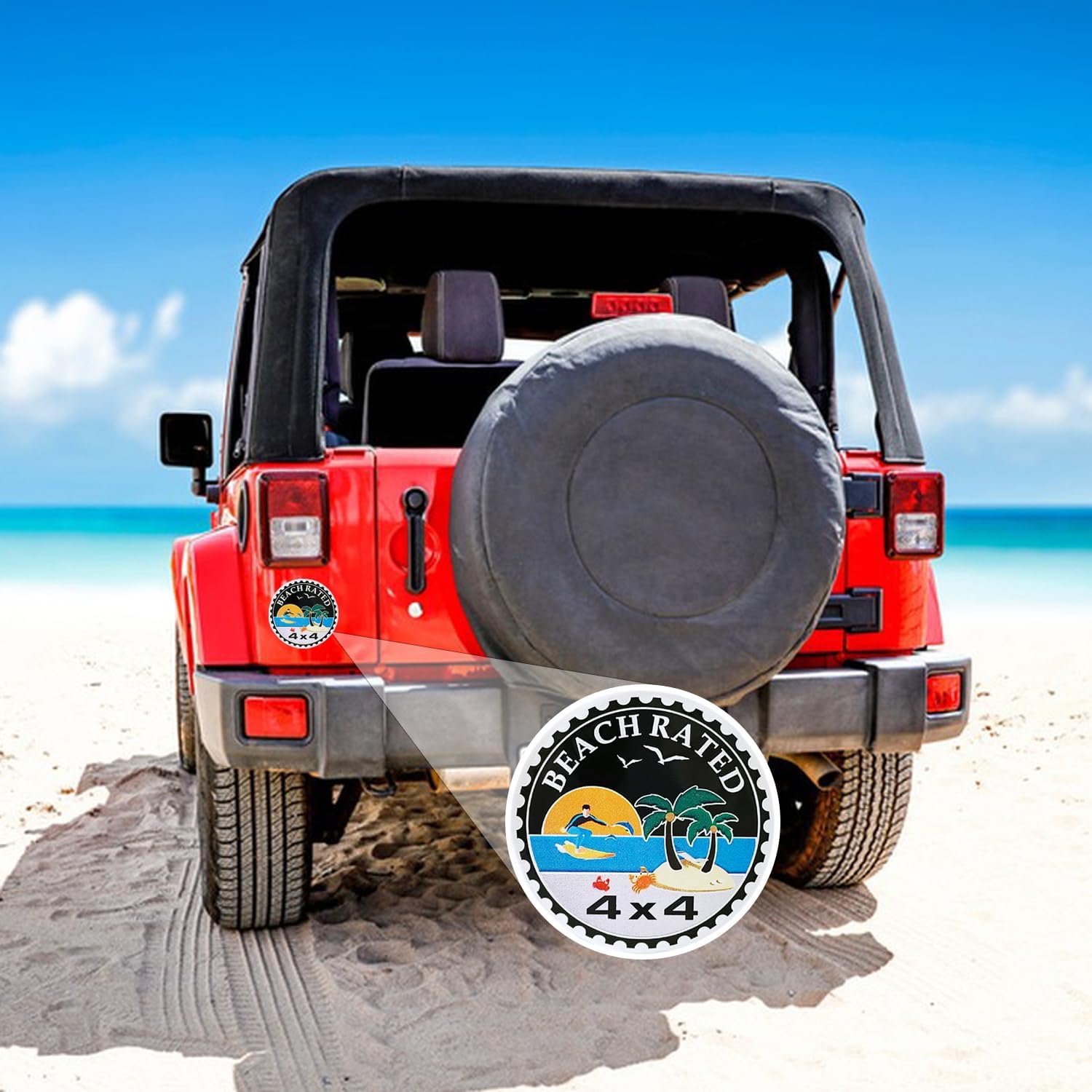 2 insignias de playa clasificadas para automóvil, insignias de metal para automóviles de 4 x 4, insignias de metal redondas 3D, calcomanías de