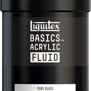 Liquitex BASICS – Pintura acrílica líquida, botella de 8.5 onzas, color negro marte Liquitex BASICS – Pintura acrílica líquida, botella de 8.5 onzas, color negro marte