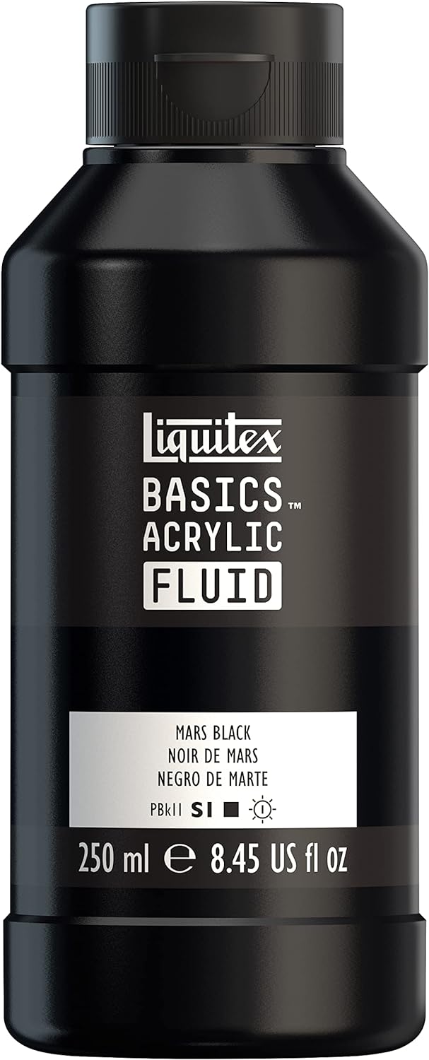 Liquitex BASICS – Pintura acrílica líquida, botella de 8.5 onzas, color negro marte