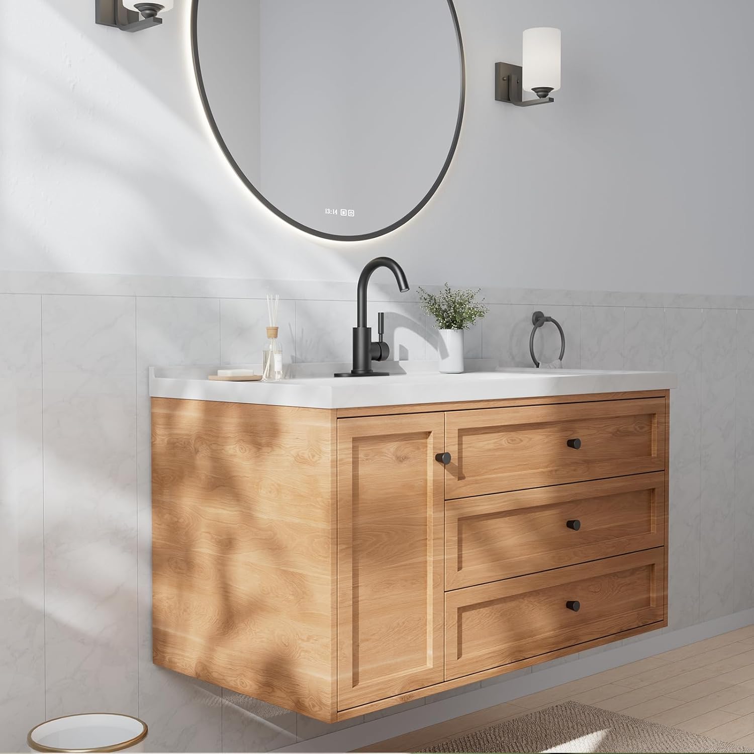 Phiestina WE08E-MB – Grifo de acero inoxidable de arco alto de un solo orificio negro mate para fregadero de precocinafregadero de barfregadero de