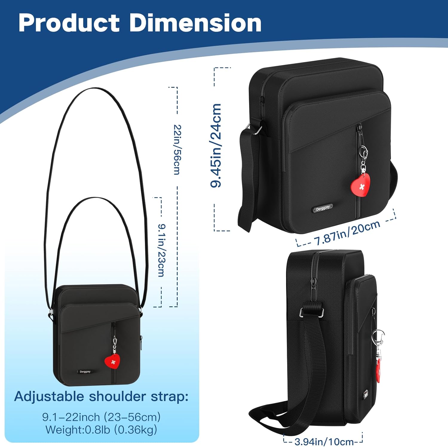 Insulin Cooler Travel Case, Insulated Diabetic Supplies Organizer Bag with Shoulder Strap for Insulin Pen, EpiPen, Asthma Inhaler, Blood Glucose