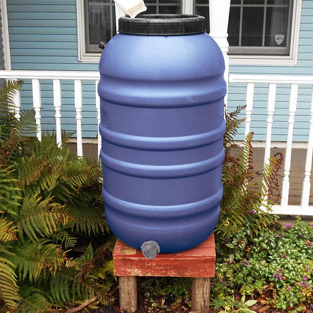 Ququyi Adaptador de conector de tanque de agua de PVC de 2 pulgadas con tapones a granel para barriles de lluvia, acuarios, estanques (juego de 1)