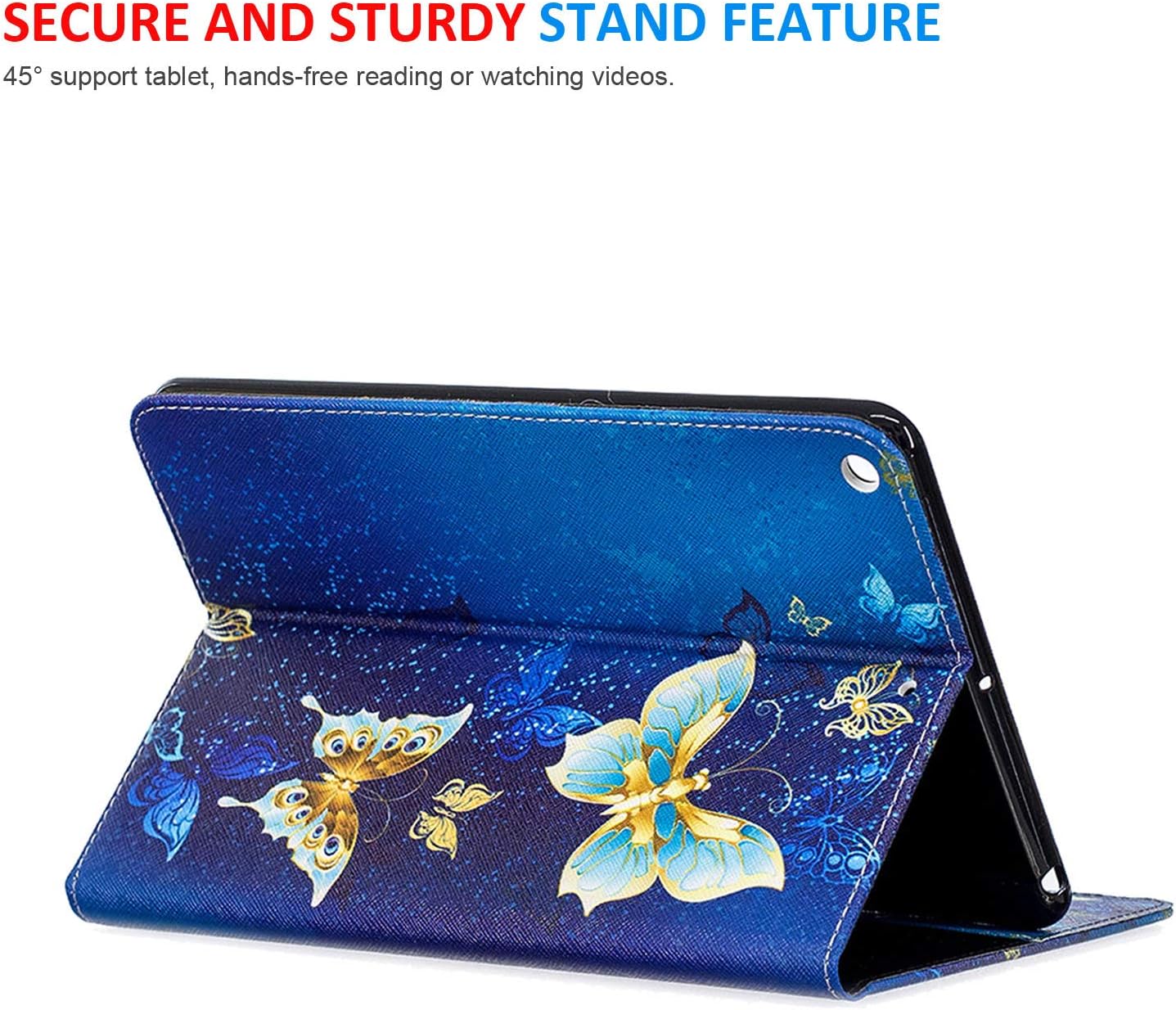 Dteck Funda para iPad Mini 54 generación 20192015 – Funda protectora delgada de cuero de goma suave cubierta trasera Folio Fold Stand Cute Case con