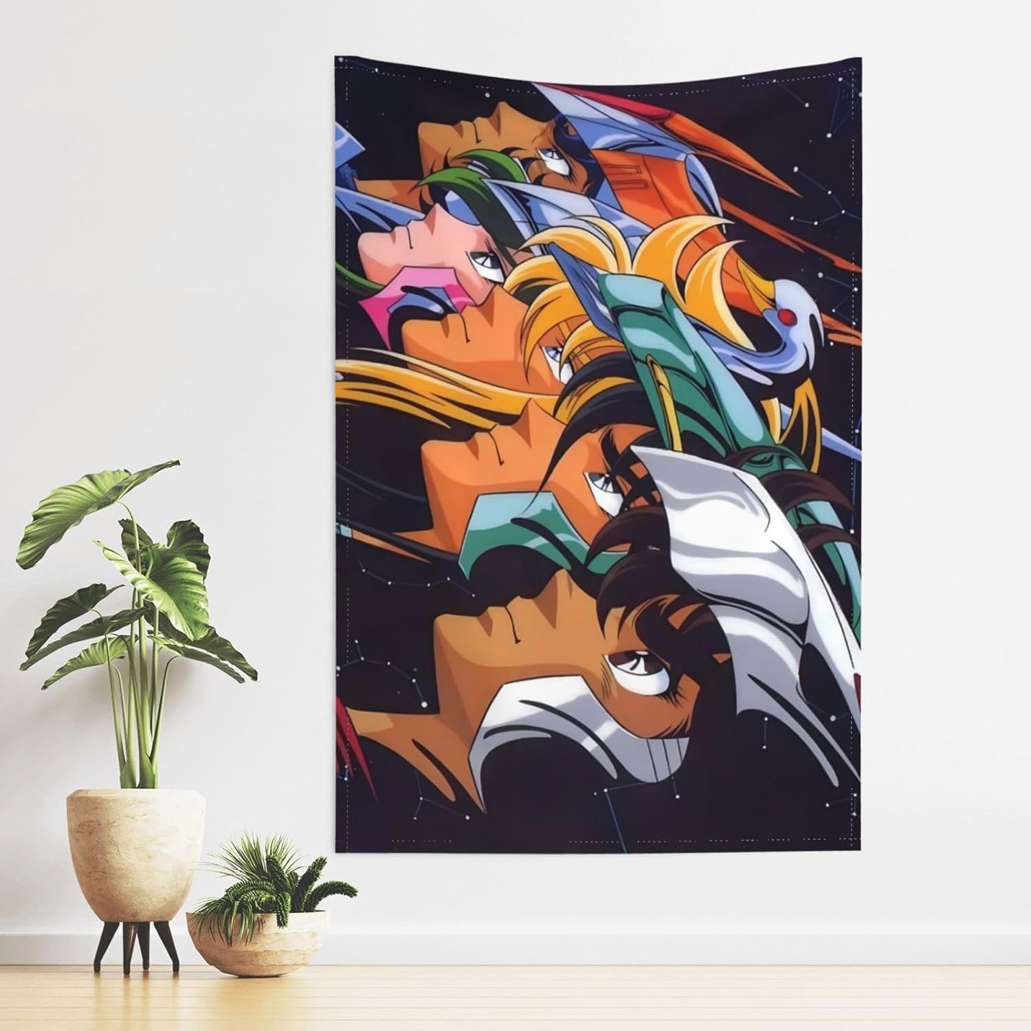 Tapiz de Saint Seiya, para dormitorio, sala de estar, arte para el hogar, franela suave, decoración para colgar, tapiz de 60 x 40 pulgadas
