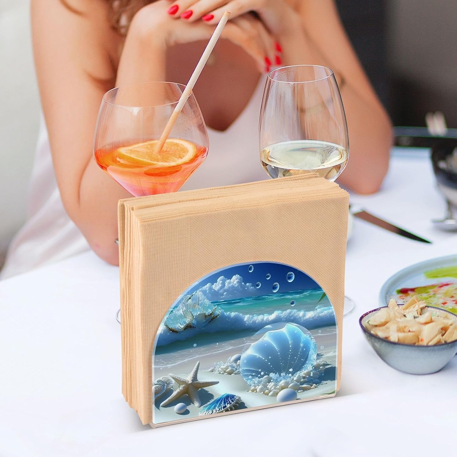 Servilletero de acrílico  Soporte para toallas de papel en transparente  Moderno soporte decorativo para servilletas de invitados para el hogar,