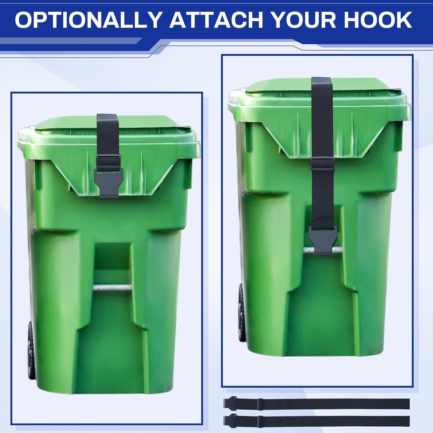 2 correas de basura ajustables para cubos de basura para prevención de basura para animales, ardillas, perros, mapaches