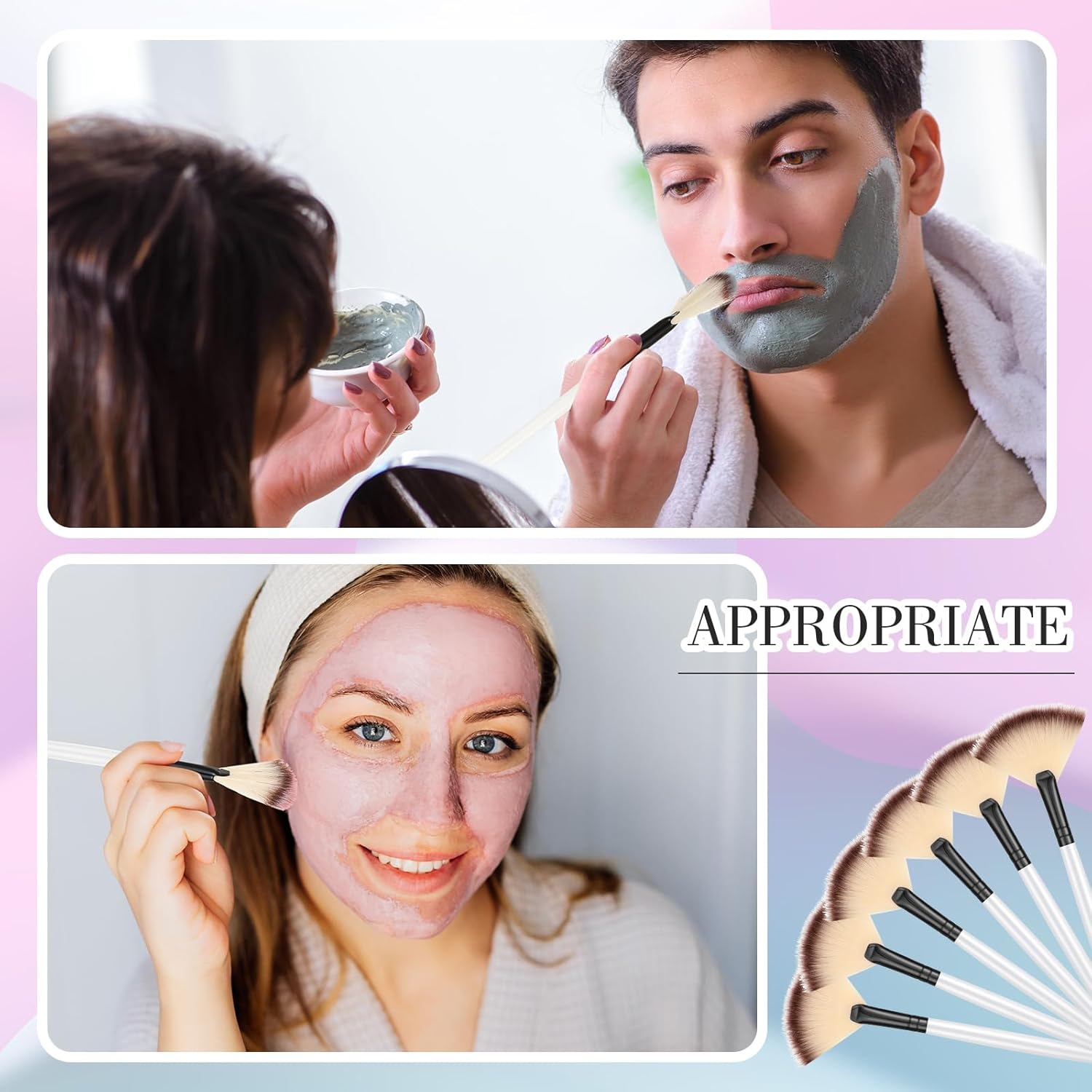 Ziliny 12 piezas de cepillo facial suave para colorete, cepillo de maquillaje, aplicador de ácido, herramientas cosméticas multiuso para máscara de