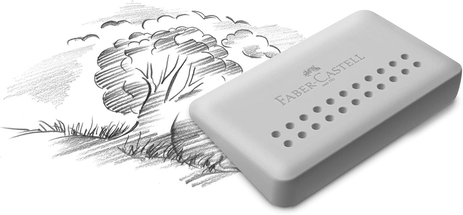 Faber-Castell Grip 2001 Eraser 187164 – Instrumento de escritura de bordes, 1 unidad, color gris