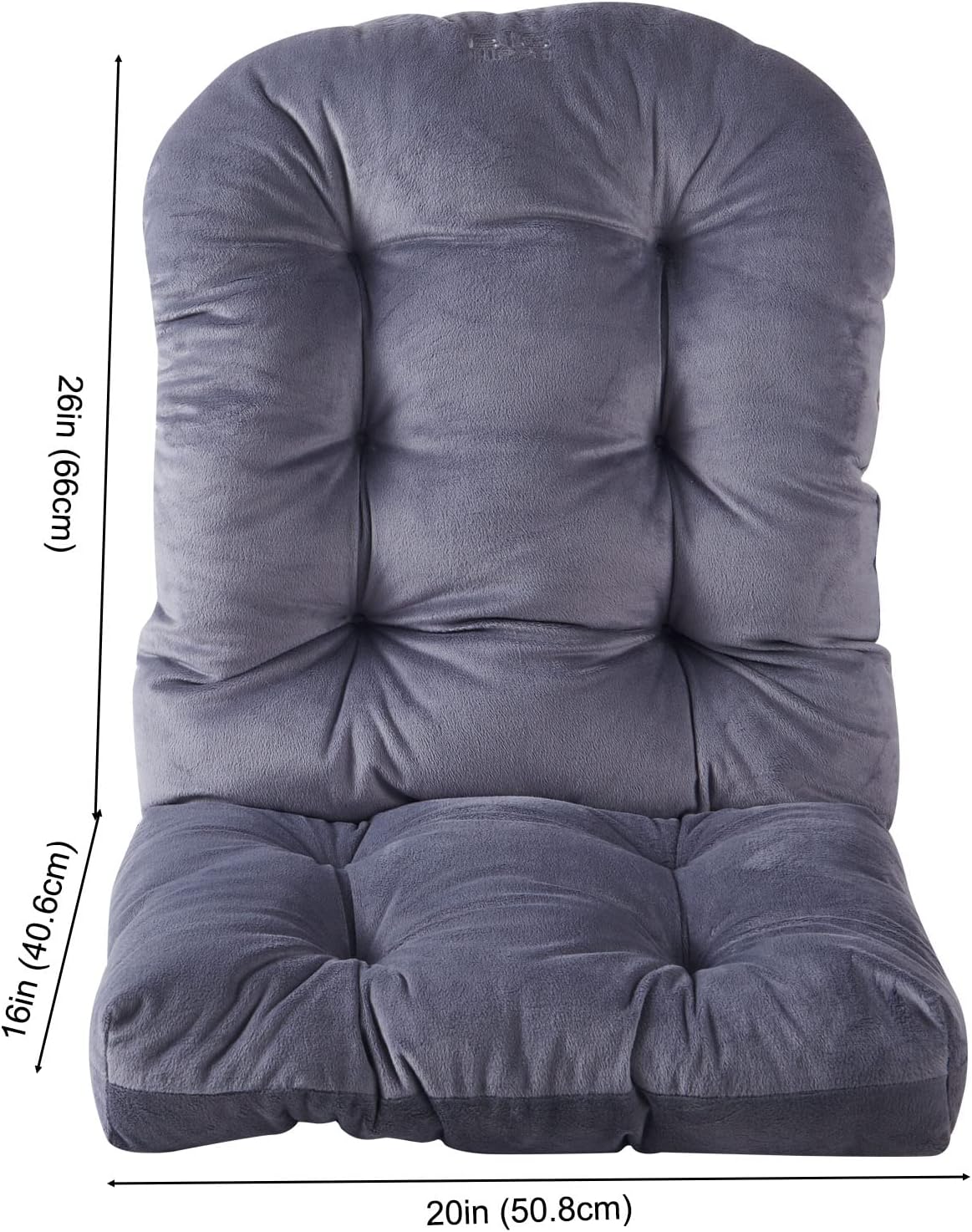 Big Hippo Adirondack – Cojín para silla de interior, con respaldo alto, copetudo, suave y grueso, para uso doméstico (gris)