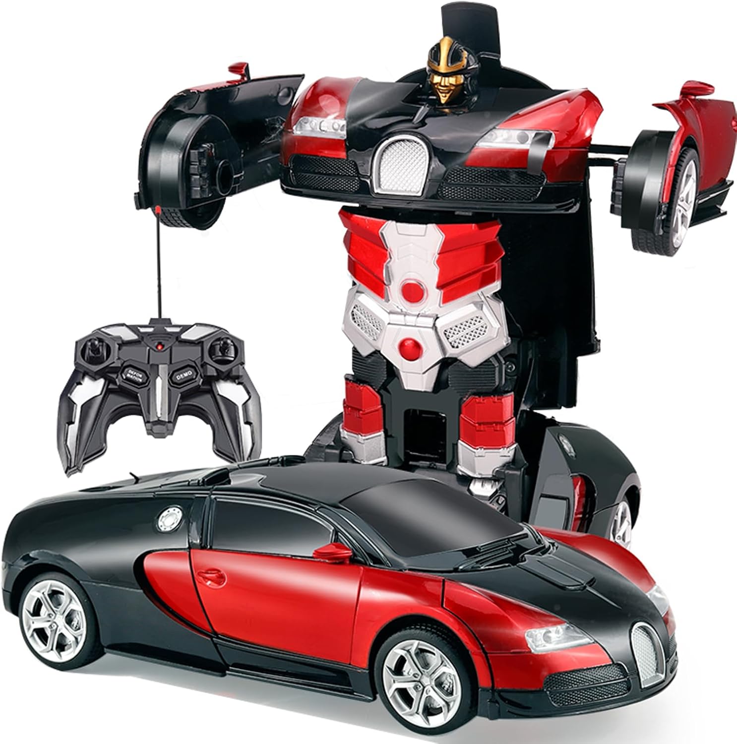 Remote Control Car – Transform Robot RC Cars Contains All Batteries One-Button Deformation and 360 Degree Rotating Drifting, Present Christmas