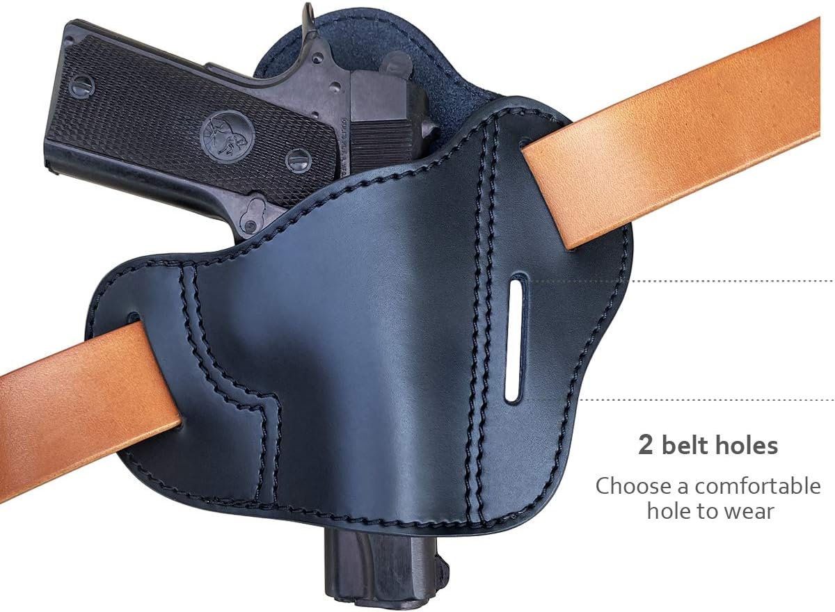 Funda 1911 1911 .45  0.354 in  4.25 pulgadas  4.25 pulgadas  4.5 pulgadas Funda de cuero OWB – Se adapta a la mayoría de pistolas estilo 1911PT1911