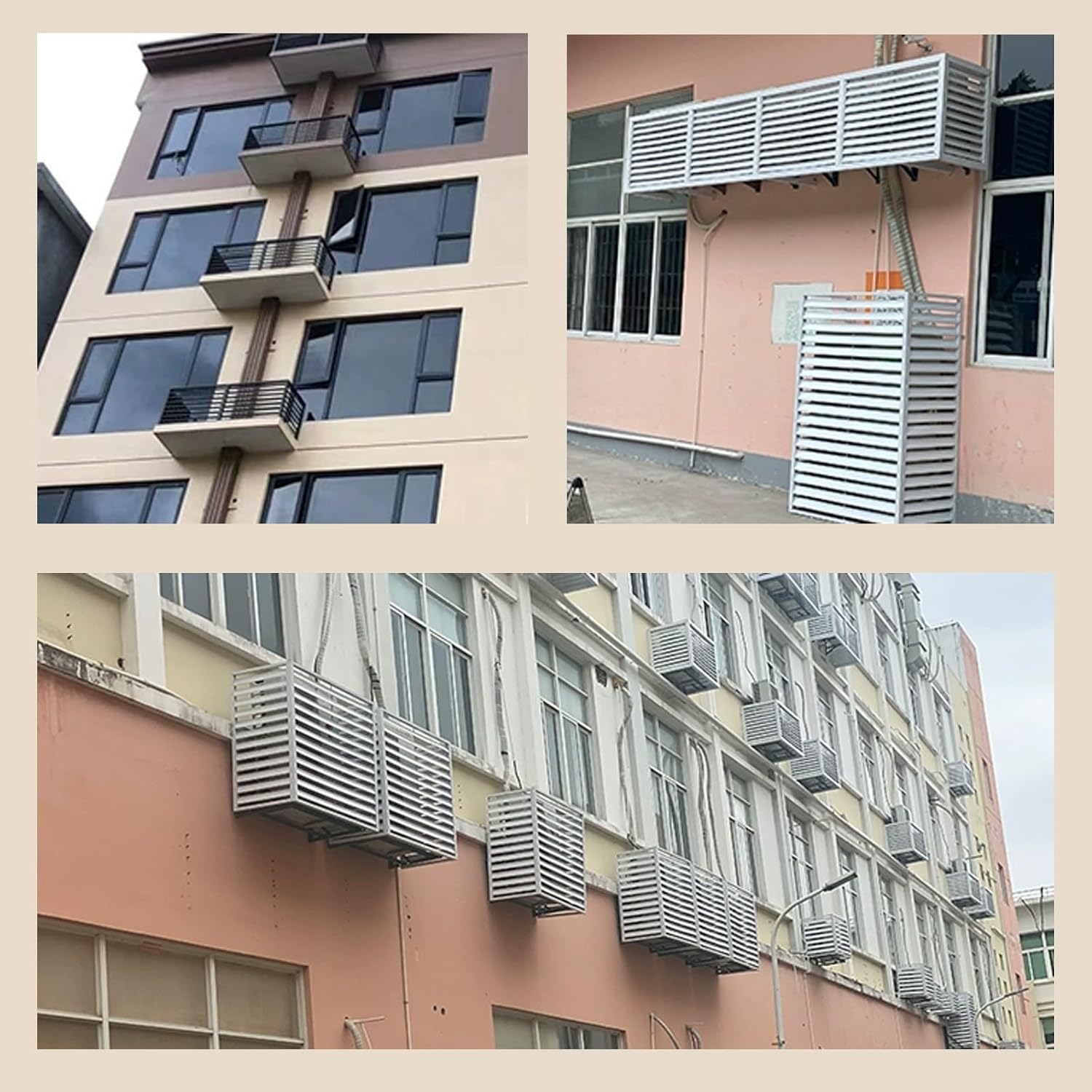 Valla de privacidad para aire acondicionado, cubiertas de aire acondicionado para unidades exteriores, persiana de aluminio, valla decorativa