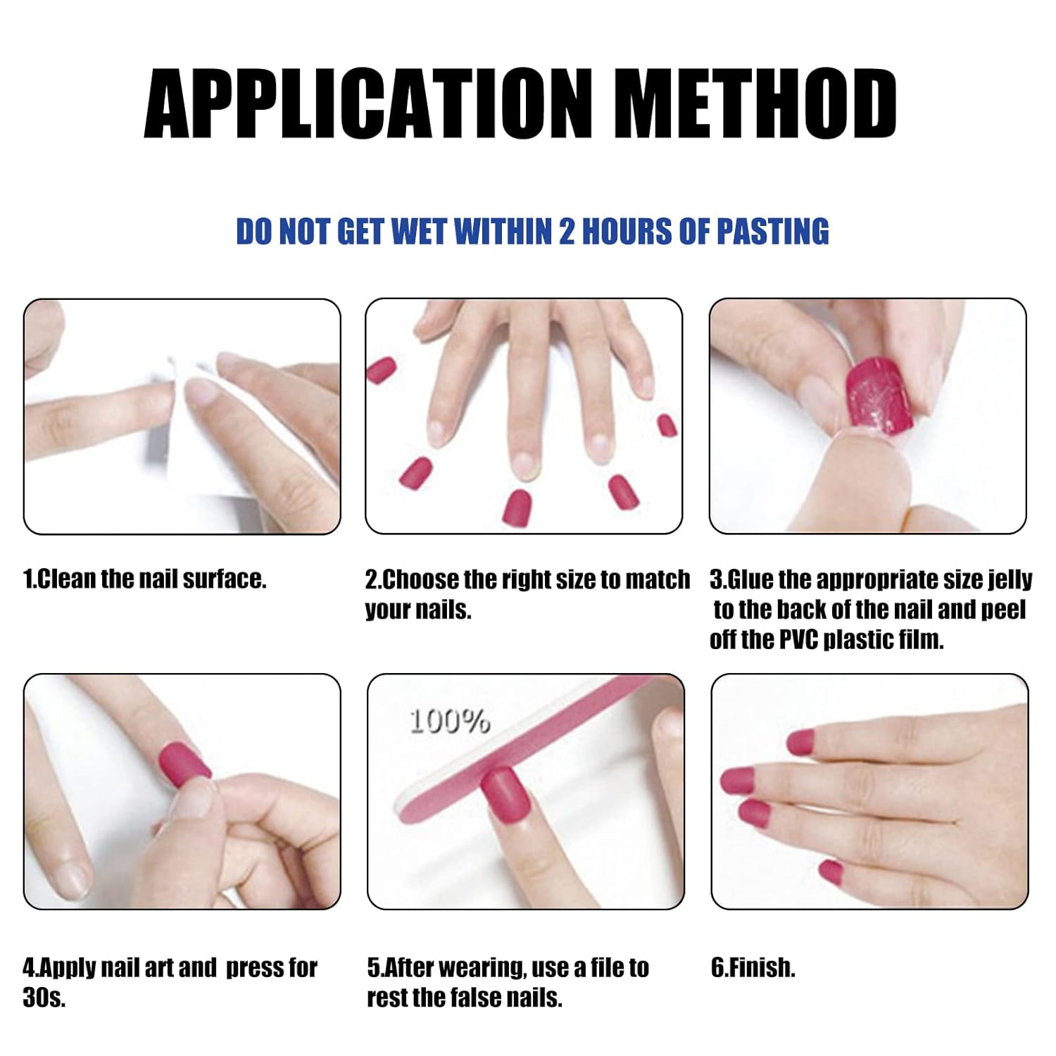 VOTACOS Uñas postizas largas a presión, uñas postizas negras con diamantes de imitación 3D, diseño de mariposa, mate, cobertura completa, uñas