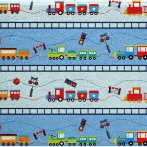 Erosebridal Alfombra de baño de tren colorido de 20 x 32 pulgadas, alfombra de vehículos multicolor de dibujos animados para niños, alfombra de baño Erosebridal Alfombra de baño de tren colorido de 20 x 32 pulgadas, alfombra de vehículos multicolor de dibujos animados para niños, alfombra de baño