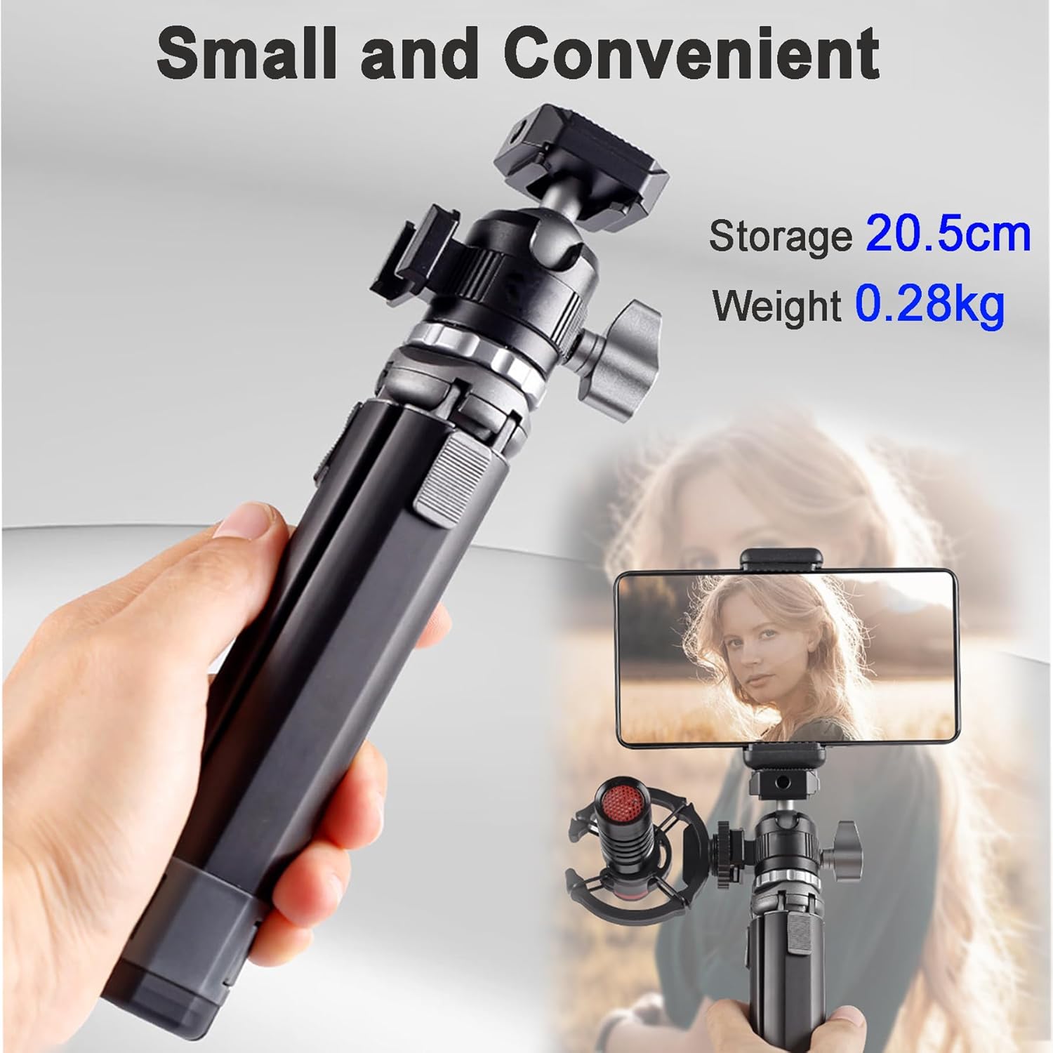 FitStill Mini trípode para cámara selfie stick con doble zapata fría 360 cabeza de bola, trípode de mesa extensible para DJI Go Pro Hero 1211109876
