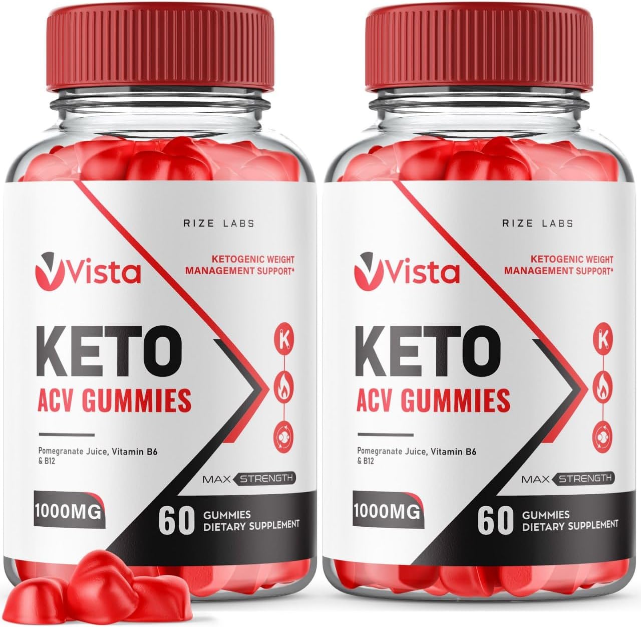 Paquete de 2 gomitas Vista Keto ACV, Gomitas Vista Keto+ACV para pérdida de peso avanzada, suplemento VistaKeto, Gomitas Vista de máxima fuerza,