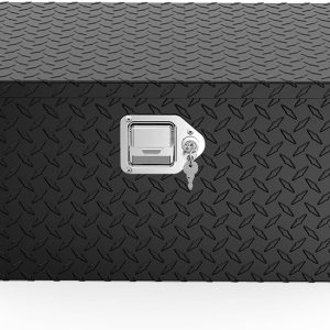 TUFFIOM Caja de herramientas de aluminio de 39 pulgadas con cerradura y llaves, organizador de almacenamiento de placa de diamante, caja de TUFFIOM Caja de herramientas de aluminio de 39 pulgadas con cerradura y llaves, organizador de almacenamiento de placa de diamante, caja de