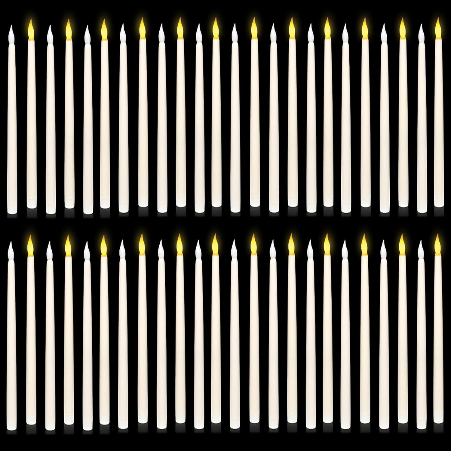 48 velas LED sin llama, funcionan con pilas, velas LED parpadeantes de 11 pulgadas con luz cálida para el día de San Valentín, boda, fiesta,