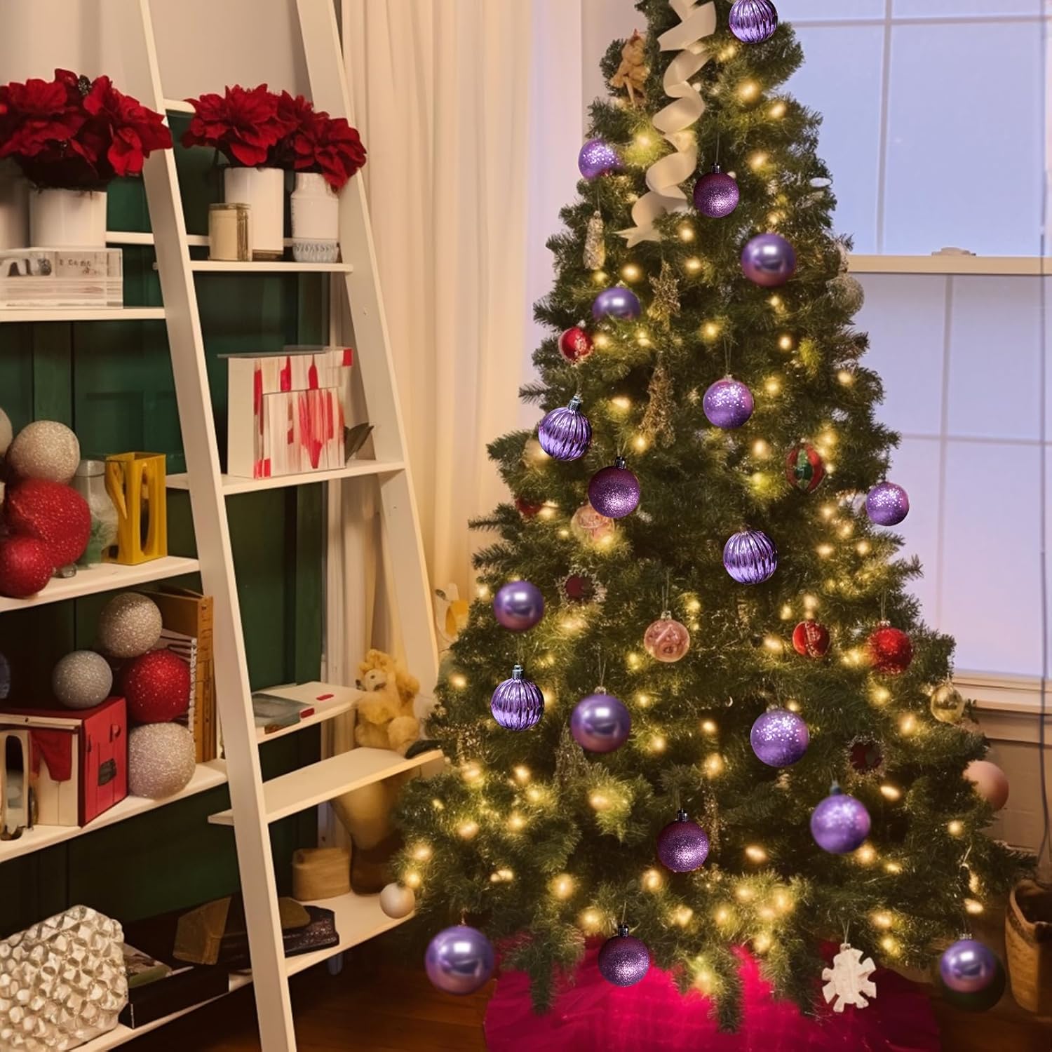 AMS – Bola de Navidad con miniadornos exquisitos, bolas coloridas, decoraciones colgante