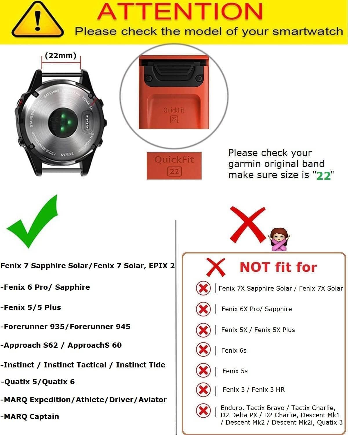 Olytop for Fenix 6 ProFenix 6Fenix 7Fenix 5 Watch Bands, 22mm Quick Easy Fit Military Nylon Strap for Epix Gen 2InstinctFenix 5 PlusForerunner