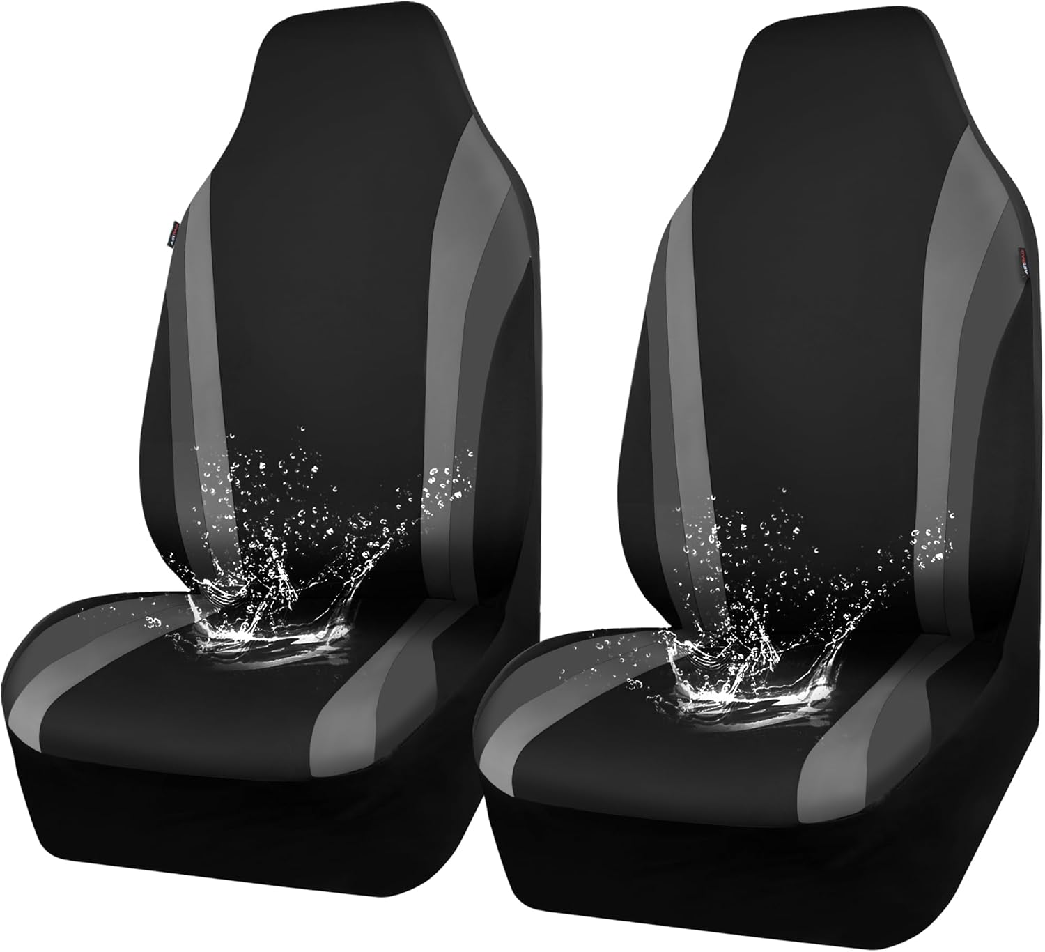 CAR PASS AquaShield – Fundas de asiento de automóvil impermeables de neopreno solo para asientos delanteros, funda de asiento de cubo de respaldo