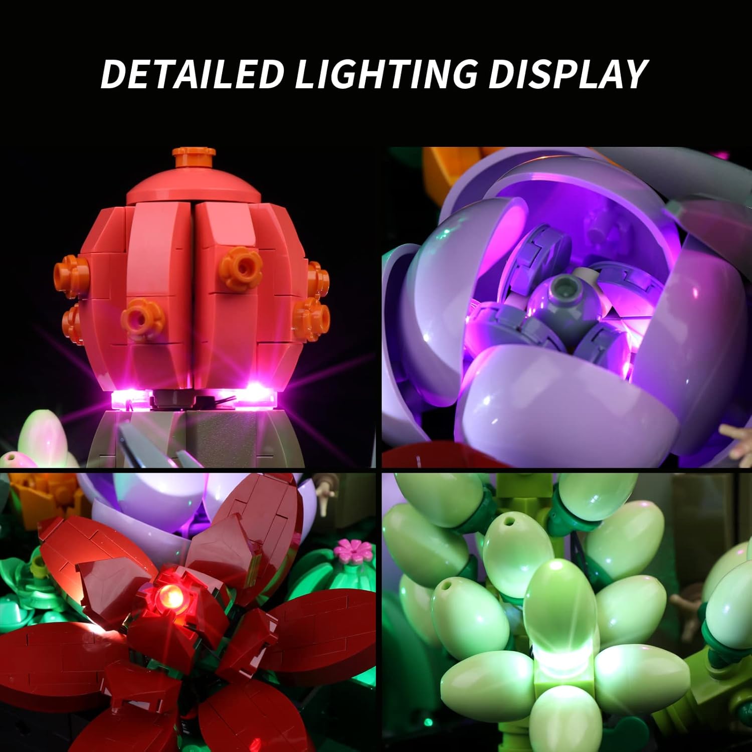 Kit de luz LED para Lego Succulents 10309 juego de construcción de decoración de plantas, juego de iluminación compatible con Lego 10309 (solo