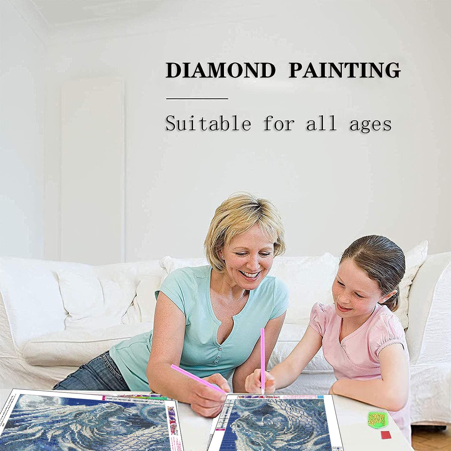 Kits de pintura de diamantes de dragón para adultos, arte de diamantes de luna 5D, pintura de diamantes de cristal, pintura redonda completa,