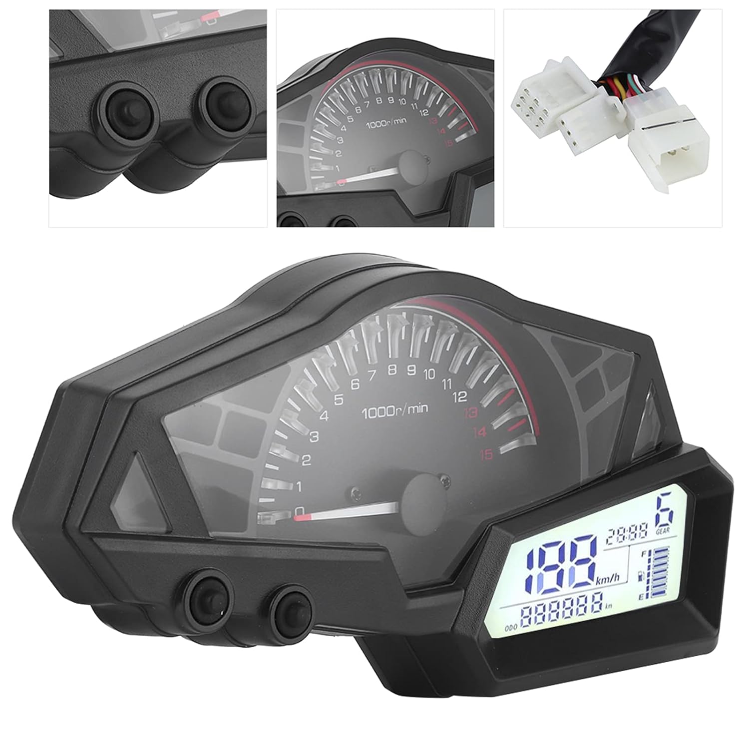 Medidor de combustible para motocicleta LCD, 15000 rpm, repuesto para KAWASAKI NINJA 300EX300300SE 1315 2015 ninja 300 odómetro, tacómetro de