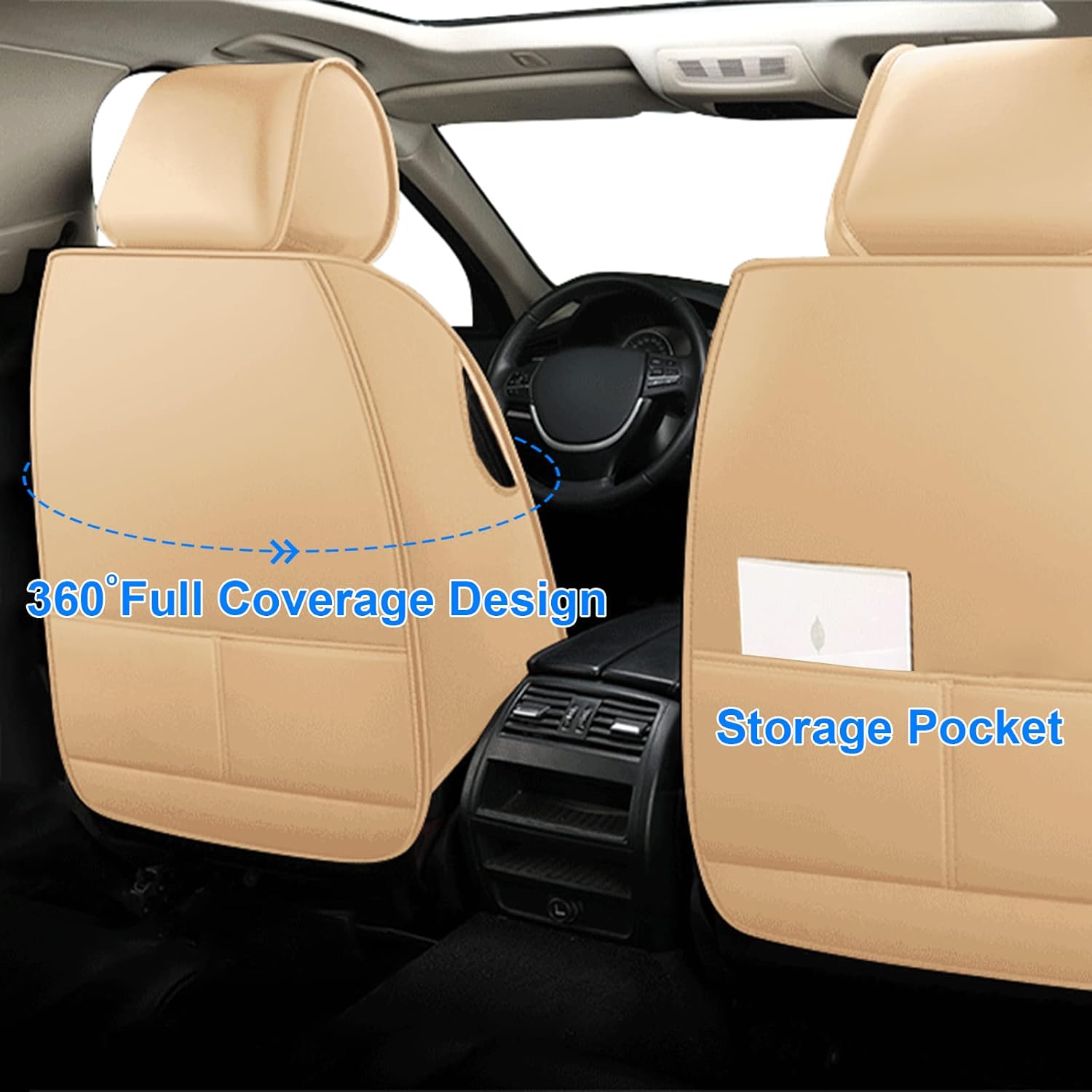 5 fundas impermeables de asiento de automóvil para Nissan Altima Xterra Maxima Rogue Sentra Versa, protectores de asiento de automóvil de piel
