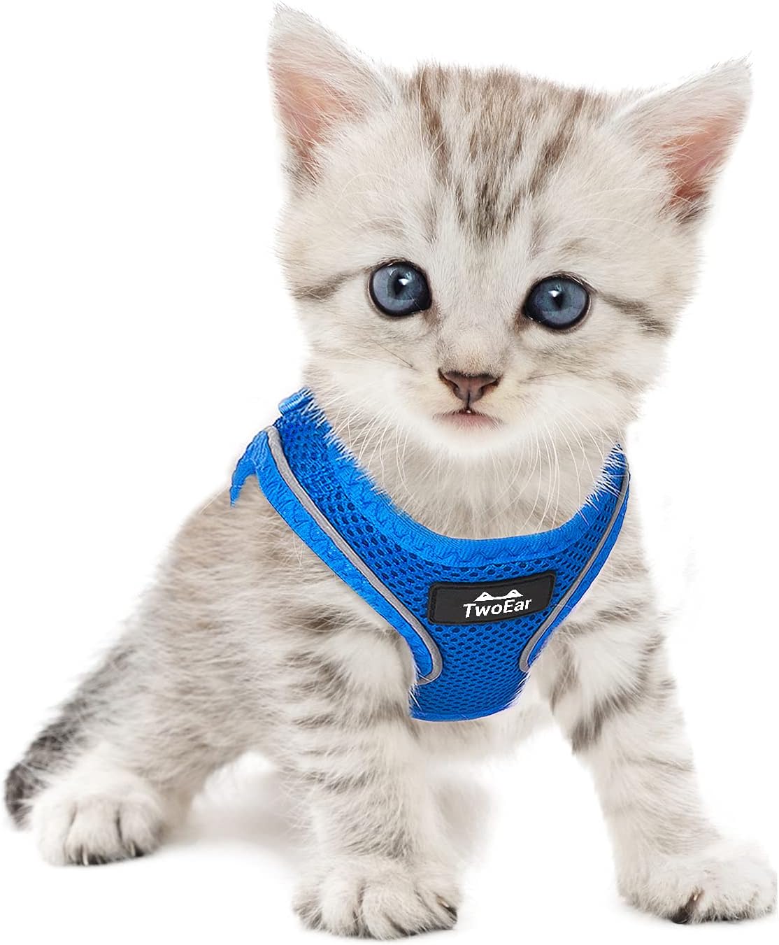 TwoEar Arnés de gato a prueba de escape, suave chaleco ajustable para perro, de malla transpirable, chaqueta reflectante de fácil control para