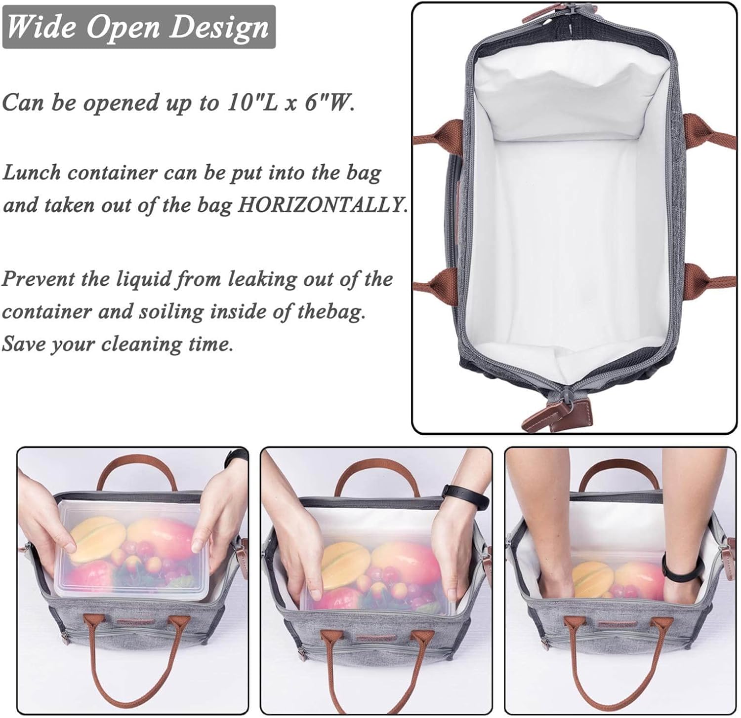 LOKASS Lonchera con iniciales para mujeres, bolsa de almuerzo aislada y reutilizable para adultos, para el trabajo, picnic, colegio, regalo