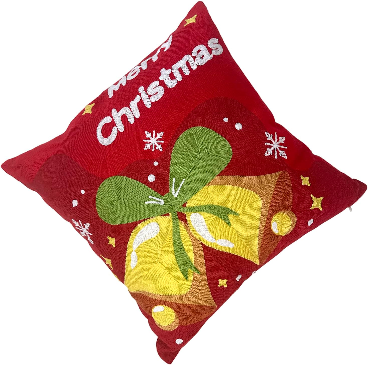 PerseveranceTrade – Juego de 2 fundas de almohada bordadas de 18 x 18 pulgadas, fundas de almohada cuadradas, fundas de almohada de Navidad, fundas