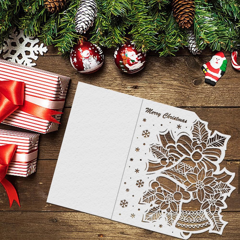 Troqueles de corte de sobres de metal para Año Nuevo, troqueles de copo de nieve de Navidad 3D, tarjetas de estrella troqueladas, plantillas en