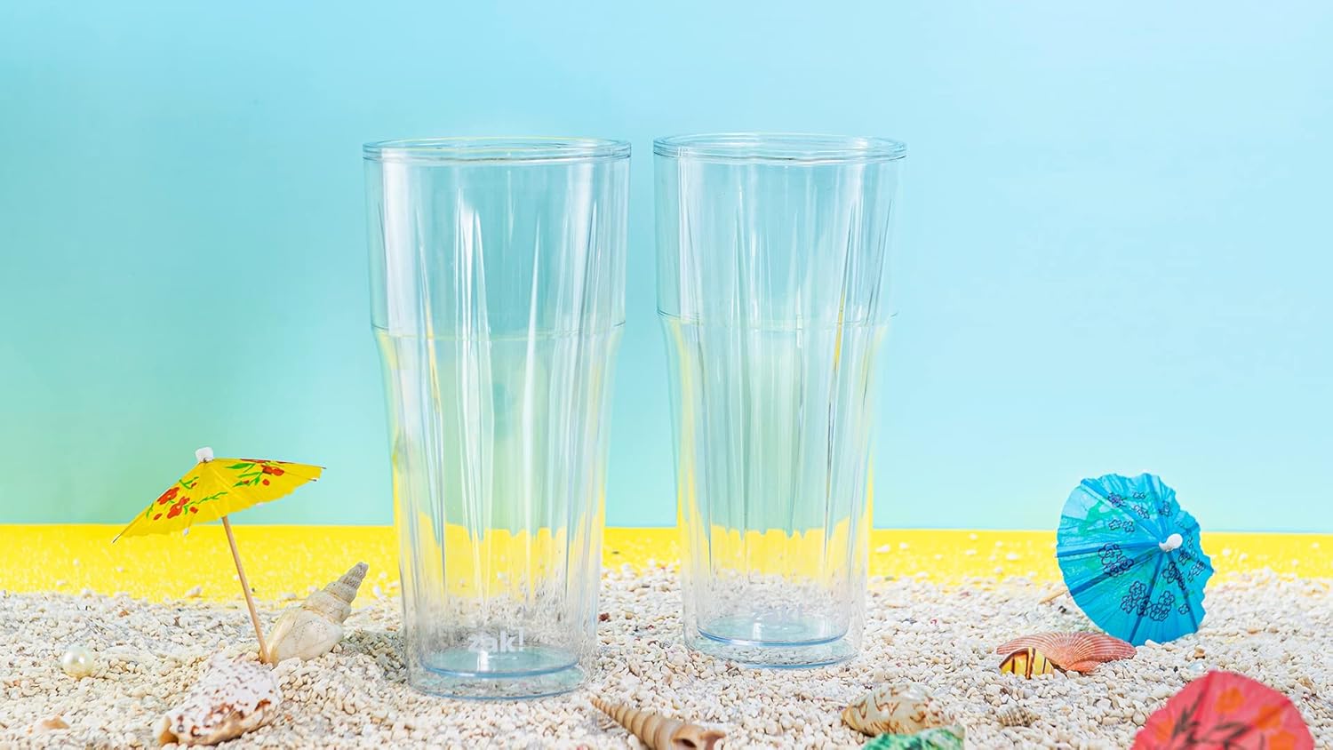 Zak Designs Juego de 2 vasos de plástico aislado de 25 onzas, con construcción de doble pared, fabricado con material duradero y sin BPA para