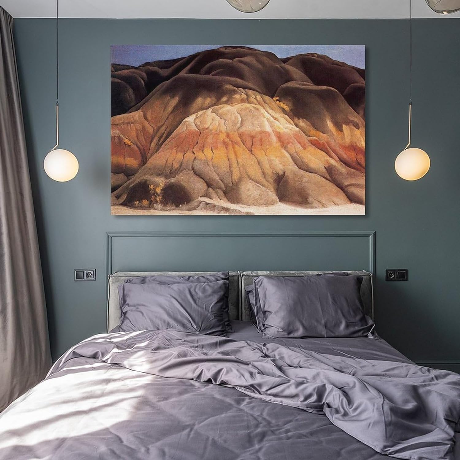 Georgia O’Keeffe Grey Hills – Póster de pared en lienzo con diseño de colinas grises, pósteres de pintura fotográfica, decoración del hogar, 20 x 30