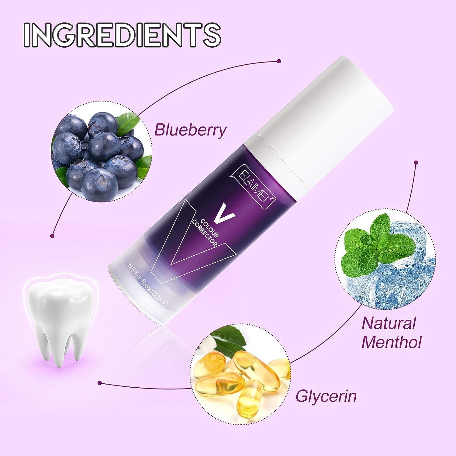 Nivea Men Pasta de dientes morada, 1.06 onzas líquidas, gel blanqueador para dientes, unisex para adultos