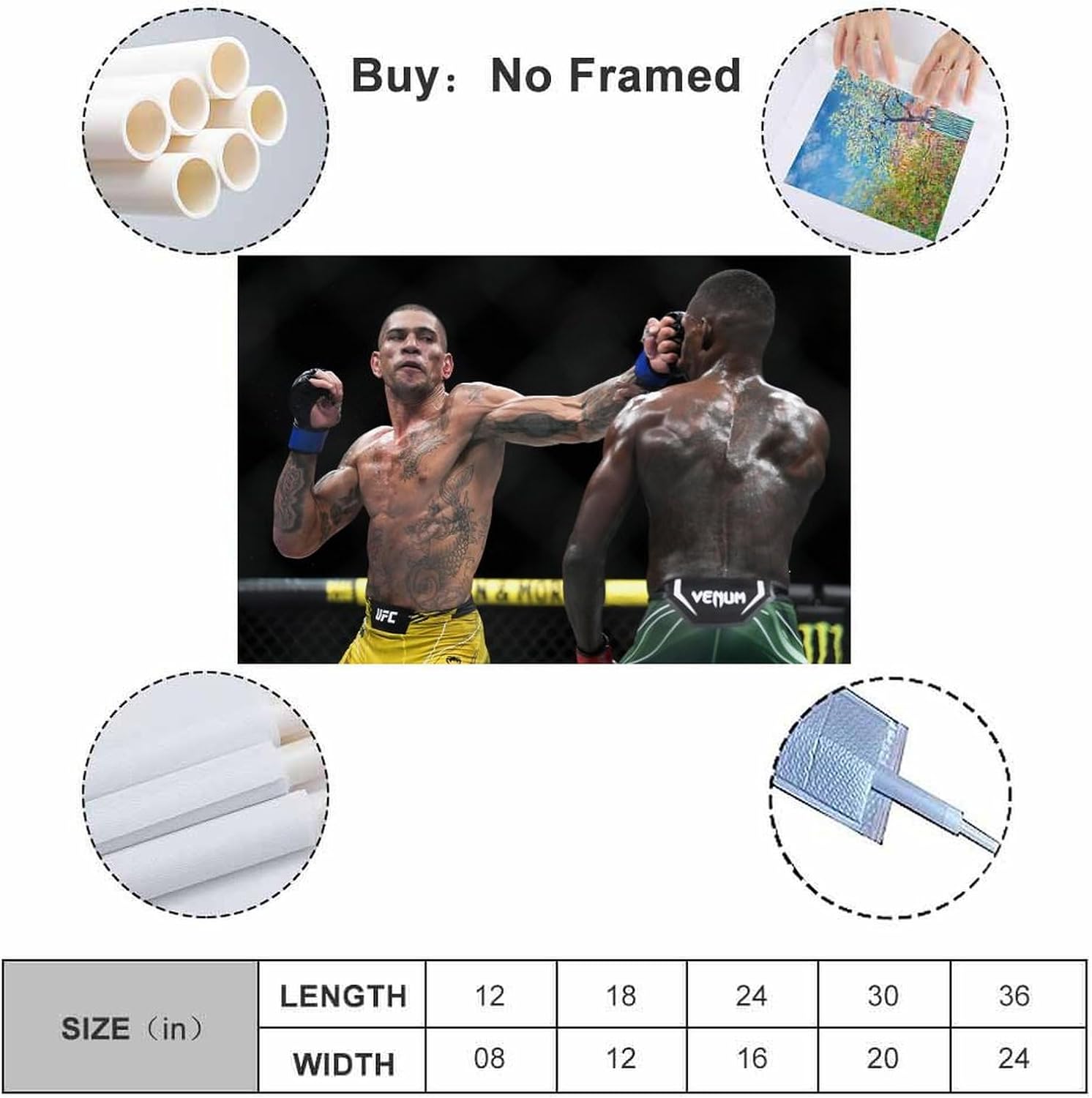 EsEntL Alex Pereira – Póster de estrella luchadora para decoración del hogar, arte de pared, impresión para dormitorio, pinturas decorativas para