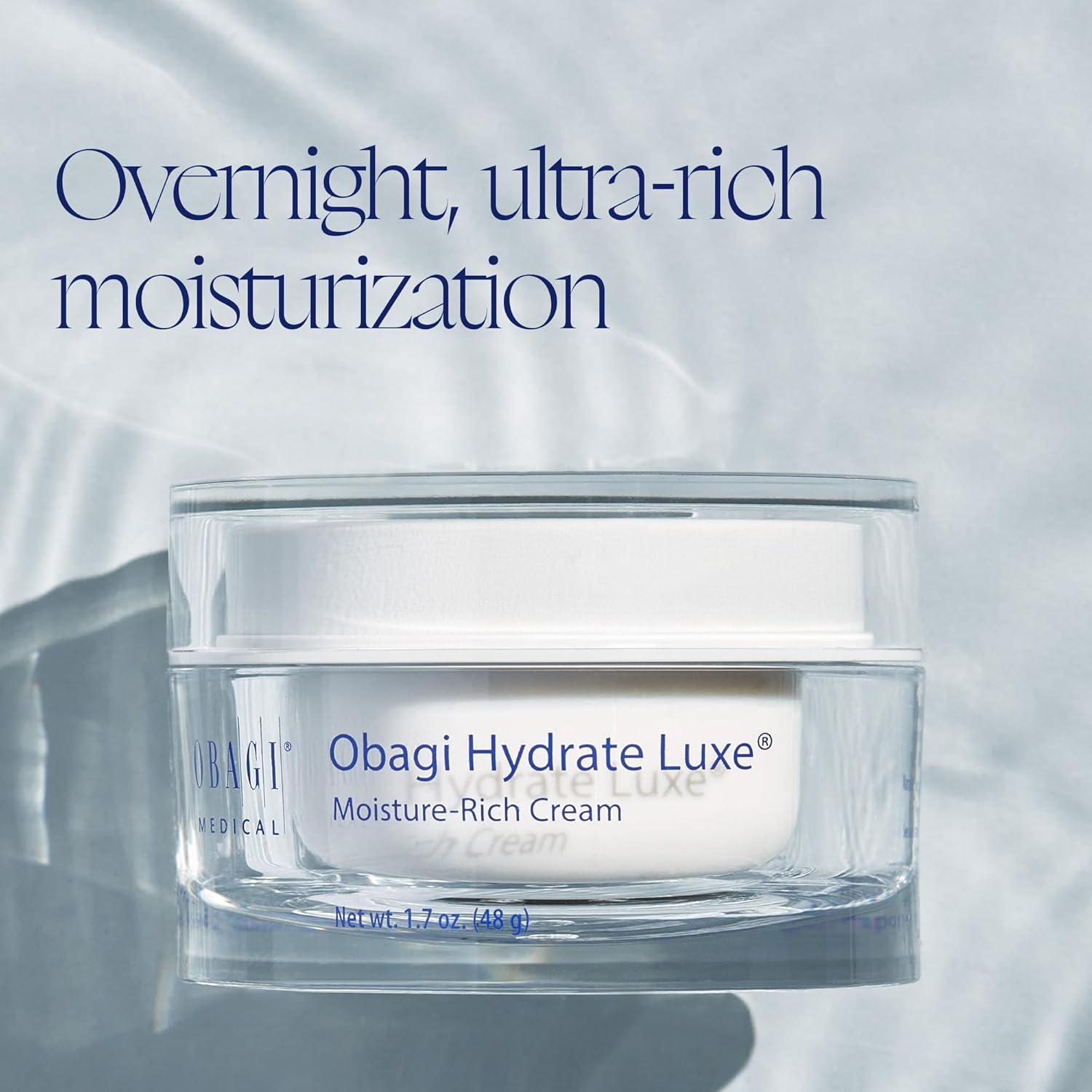 Obagi Hydrate Luxe Crema rica en humedad, 1.7 onzas, paquete de 1 loción facial hidratante con manteca de karité, crema hidratante ultra rica para