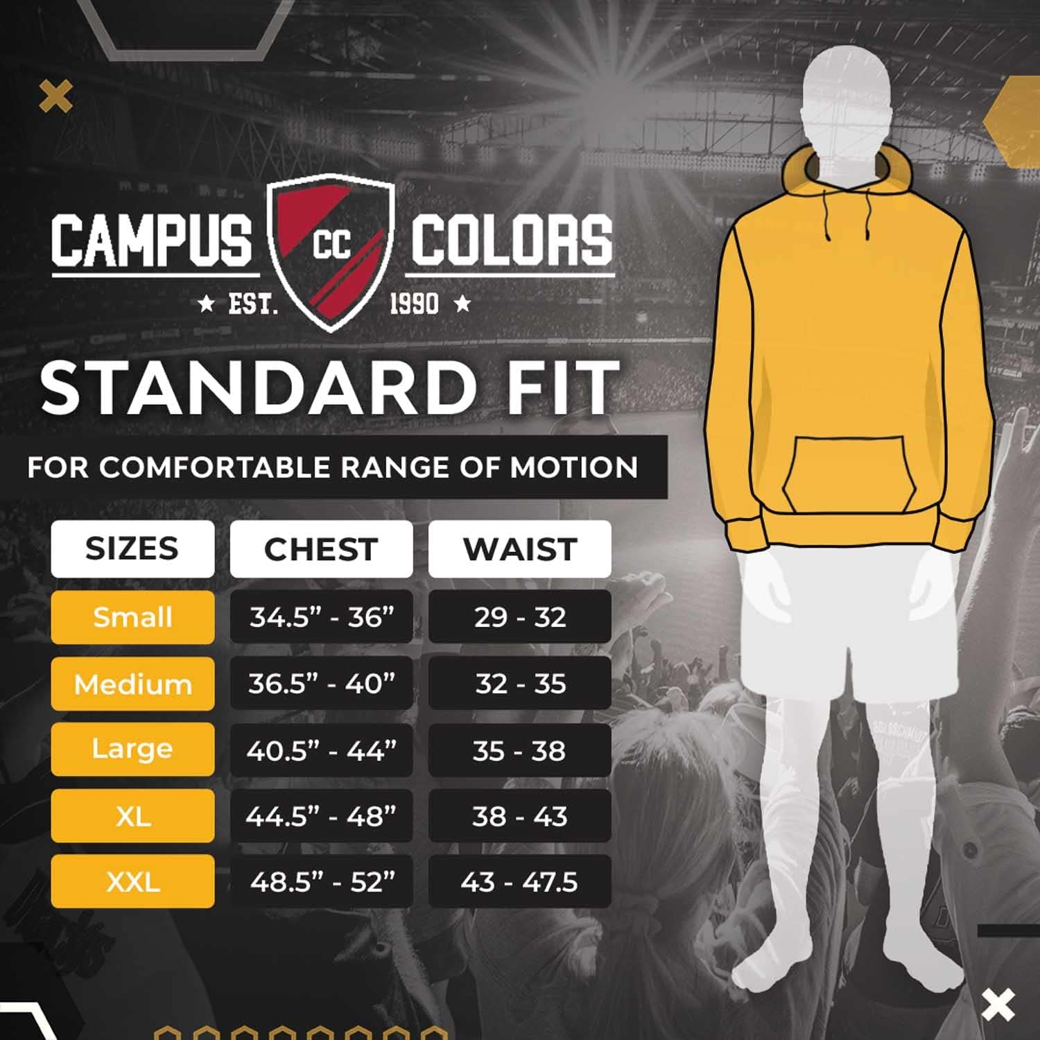 Campus Colors NCAA Adult Cotton Blend Charcoal Hooded Sweatshirt – Made from Ringspun and Versatility