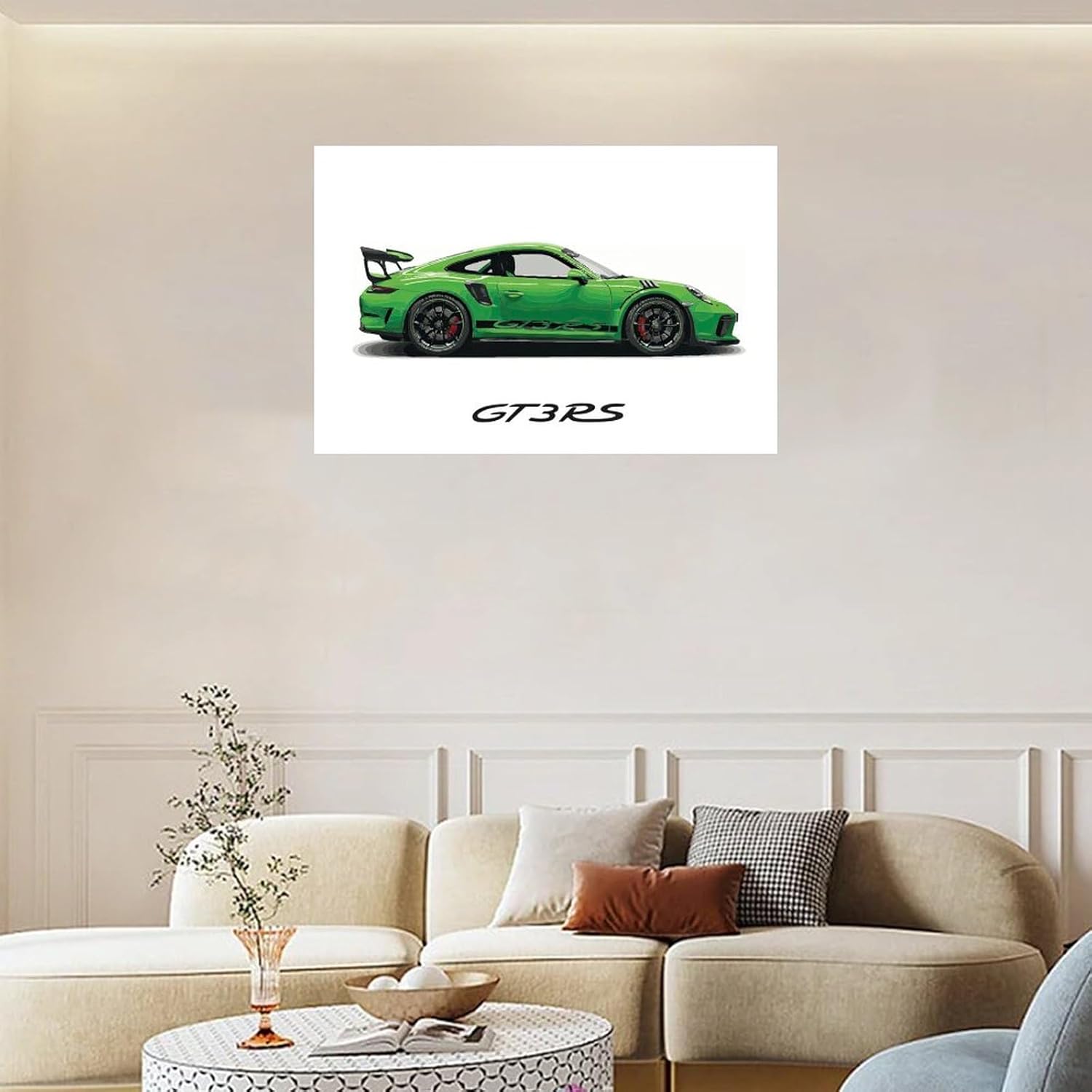 Póster de coche 911 GT3RS – Póster de pared de coche de carreras, pósteres vintage para hombres, impresiones artísticas de automóvil 911, lienzo