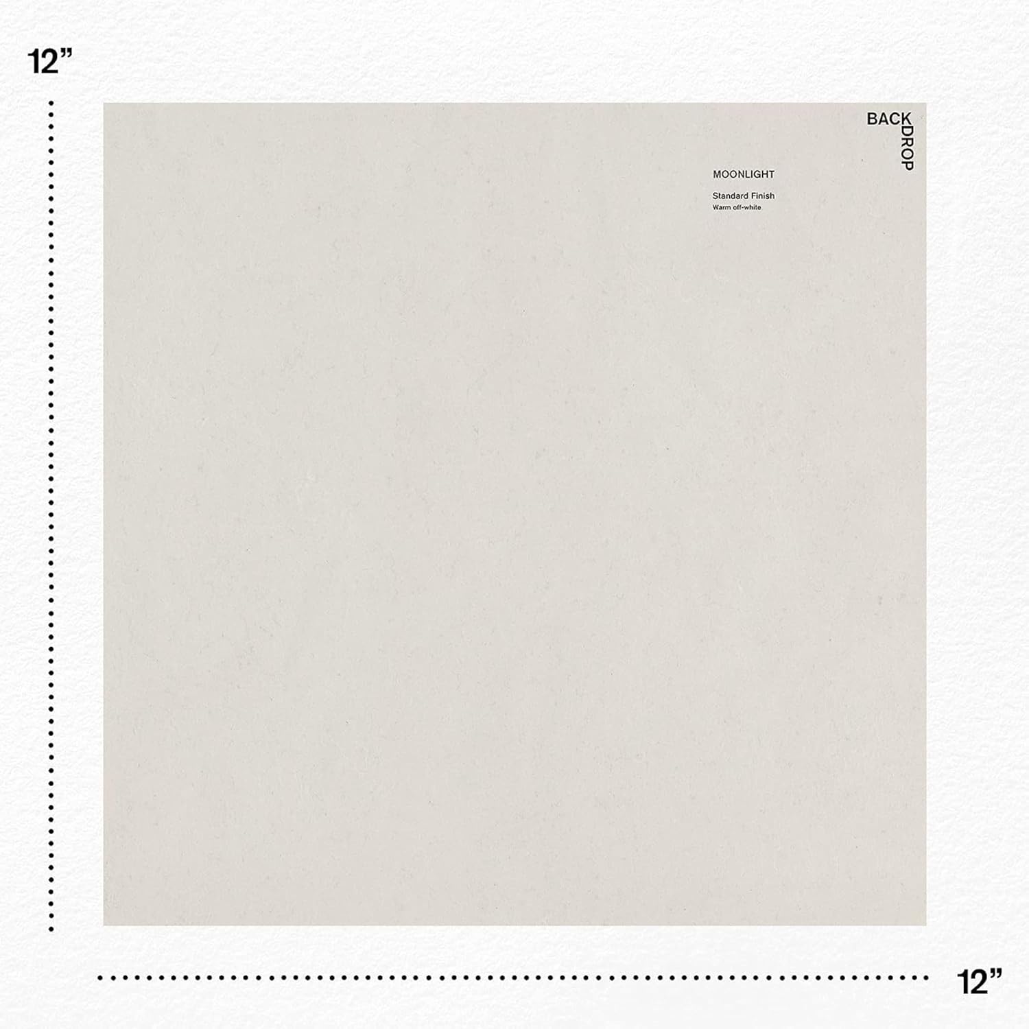 BACKDROP  Pintura interior premium  Muestra de pintura adhesiva grande  MOONLIGHT – Blanco cálido  Muestra de color de 12 x 12 pulgadas